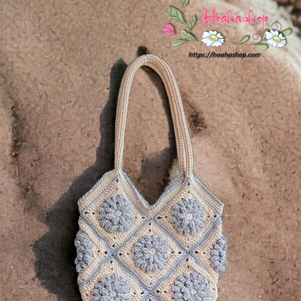 TX-002 - Mẫu túi tote ghép hoa