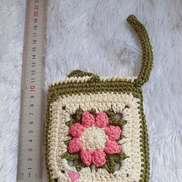 TX-011- Ví tiền mini họa tiết ô vuông - Hồng