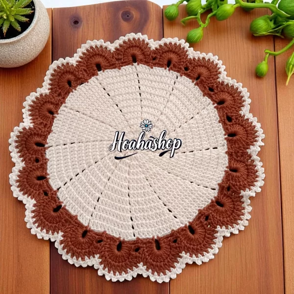 🌸 KHĂN LEN LÓT BÌNH HOA MÓC TAY – ĐƯỜNG KÍNH 22CM🌸