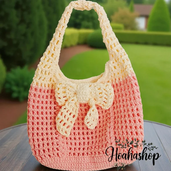 🌟Túi Hobo Nơ Kẹo Bông – kèm túi lót rút dây tiện dụng🌟